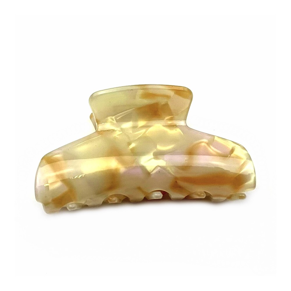 Pince cheveux crabe en résine effet nacré, 8cm Pince cheveux crabe en résine effet nacré, 8cm