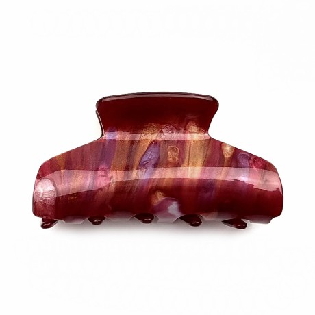 Pince cheveux crabe en résine effet marbré, 8cm