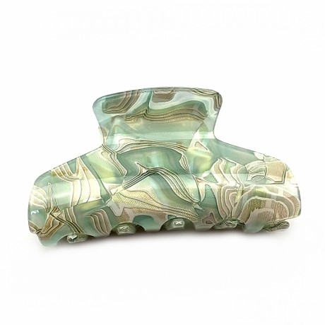 Pince cheveux crabe en résine effet marbré, 8cm