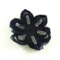 Fleur en tissu et sequin 7cm - Bleu