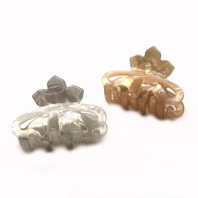 Lot de 2 pinces à cheveux, en résine nacrée