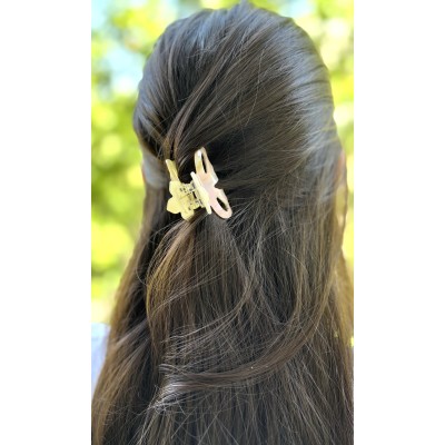Lot de 2 pinces à cheveux, en résine nacrée
