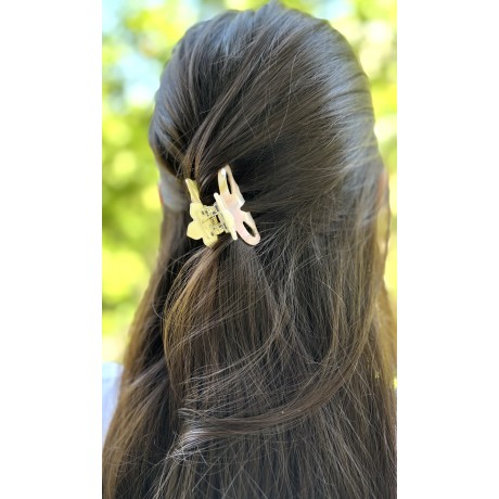Lot de 2 pinces à cheveux, en résine nacrée