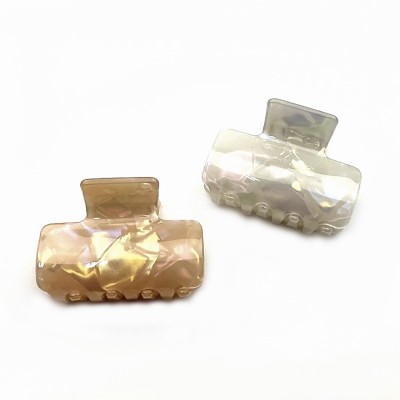 Lot de 2 pinces à cheveux rectangulaires 5cm en résine nacrée