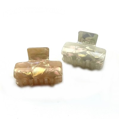 Lot de 2 pinces à cheveux rectangulaires 5cm en résine nacrée