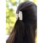 Lot de 2 pinces à cheveux rectangulaires 5cm en résine nacrée