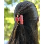 Lot de 2 pinces à cheveux rectangulaires 5cm en résine nacrée Lot de 2 pinces à cheveux rectangulaires 5cm en résine nacrée