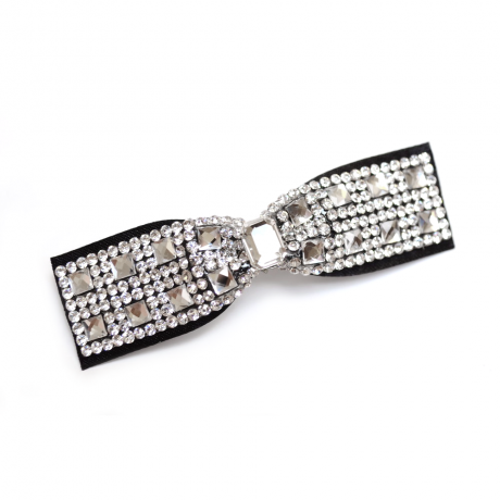 Barrette cheveux noeud chic tout en strass 7cmx2xm