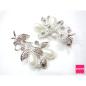 2 pinces cheveux fleur en perles et strass pour mariage cérémonies 4.5cm 2 pinces cheveux fleur en perles et strass pour mariage cérémonies 4.5cm