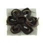 Fleur en tissu et sequin 7cm - Marron