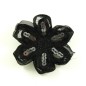 Fleur en tissu et sequin 7cm - noir