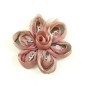 Fleur en tissu et sequin 7cm - Rose