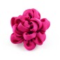 Fleur en tissu synthétique satiné diamètre 6cm - fuchsia