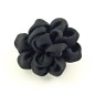 Fleur en tissu synthétique satiné diamètre 6cm - noir