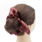 Chouchou élastique cheveux tissu brillant avec noeud amovible - beige Chouchou élastique cheveux tissu brillant avec noeud amovible - beige