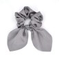 Chouchou élastique cheveux tissu brillant avec noeud amovible - gris Chouchou élastique cheveux tissu brillant avec noeud amovible - gris