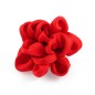 Fleur en tissu synthétique satiné diamètre 6cm - rouge