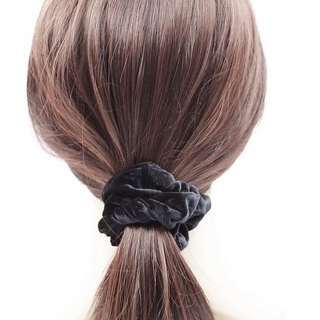 Chouchou élastique cheveux en velours 11cm noir