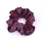 Gros chouchou élastique cheveux tissu satin et sequins bordeaux