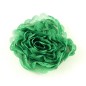 Grosse fleur plate vert en tissu bord dentelé environ 8cm