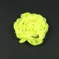 Fleurs en tissu à bord dentelé jaune fluo diamètre 7cm