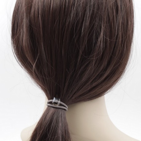 2 élastiques cheveux avec cube en cristal rose