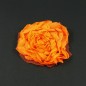 Fleurs en tissu à bord dentelé orange fluo diamètre 7cm