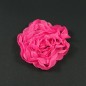 Fleurs en tissu à bord dentelé rose fluo diamètre 7cm