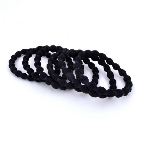 Elastiques cheveux gaufré lot de 6pcs noir