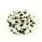 Fleur en tissu motif petits pois diamètre 7cm ivoire