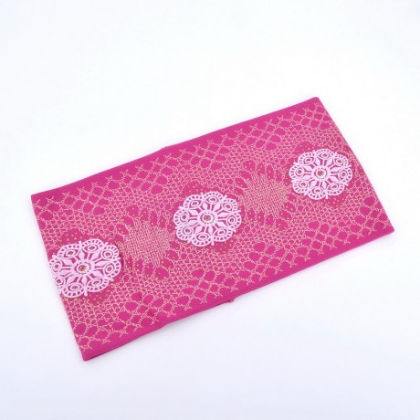Bandeau cheveux large imprimé microfibre "made in Italy" 10cm fuchsia
