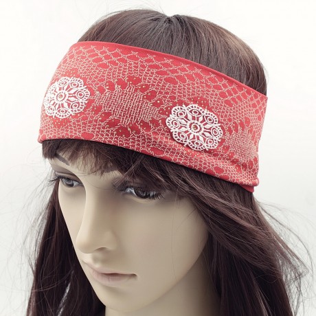 Bandeau cheveux large imprimé microfibre "made in Italy" 10cm fuchsia