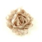 Fleur en tissu motif petits pois diamètre 7cm rose
