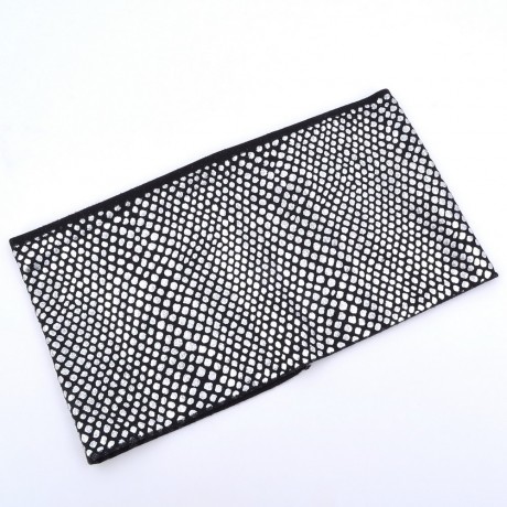 Bandeau cheveux large imprimé écailles "made in Italy" 10cm noir
