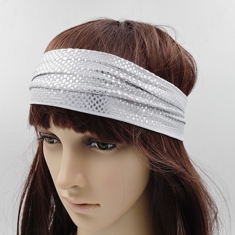 Bandeau cheveux large imprimé écailles "made in Italy" 10cm noir