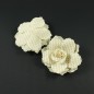 Grande fleur en tissu beige diamètre 10cm