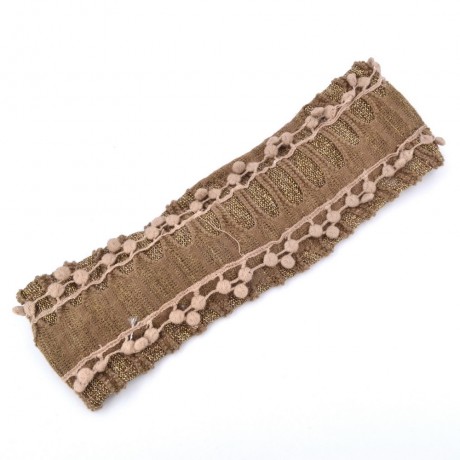 Bandeau serre tête headband cheveux fantaisie largeur 9cm marron clair