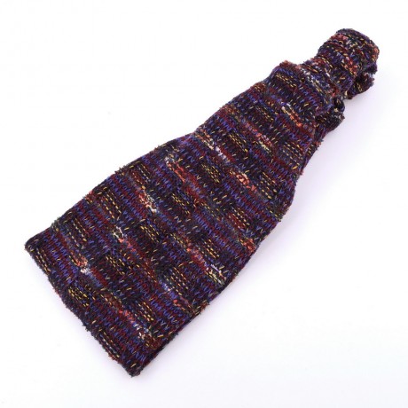 Bandeau serre tête headband cheveux en maille tricot multi violet