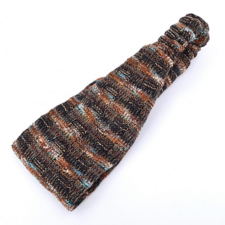 Bandeau serre tête headband cheveux en maille tricot multi marron