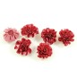 Lot de 6 petites fleurs en tissu satin et paillettes - rose