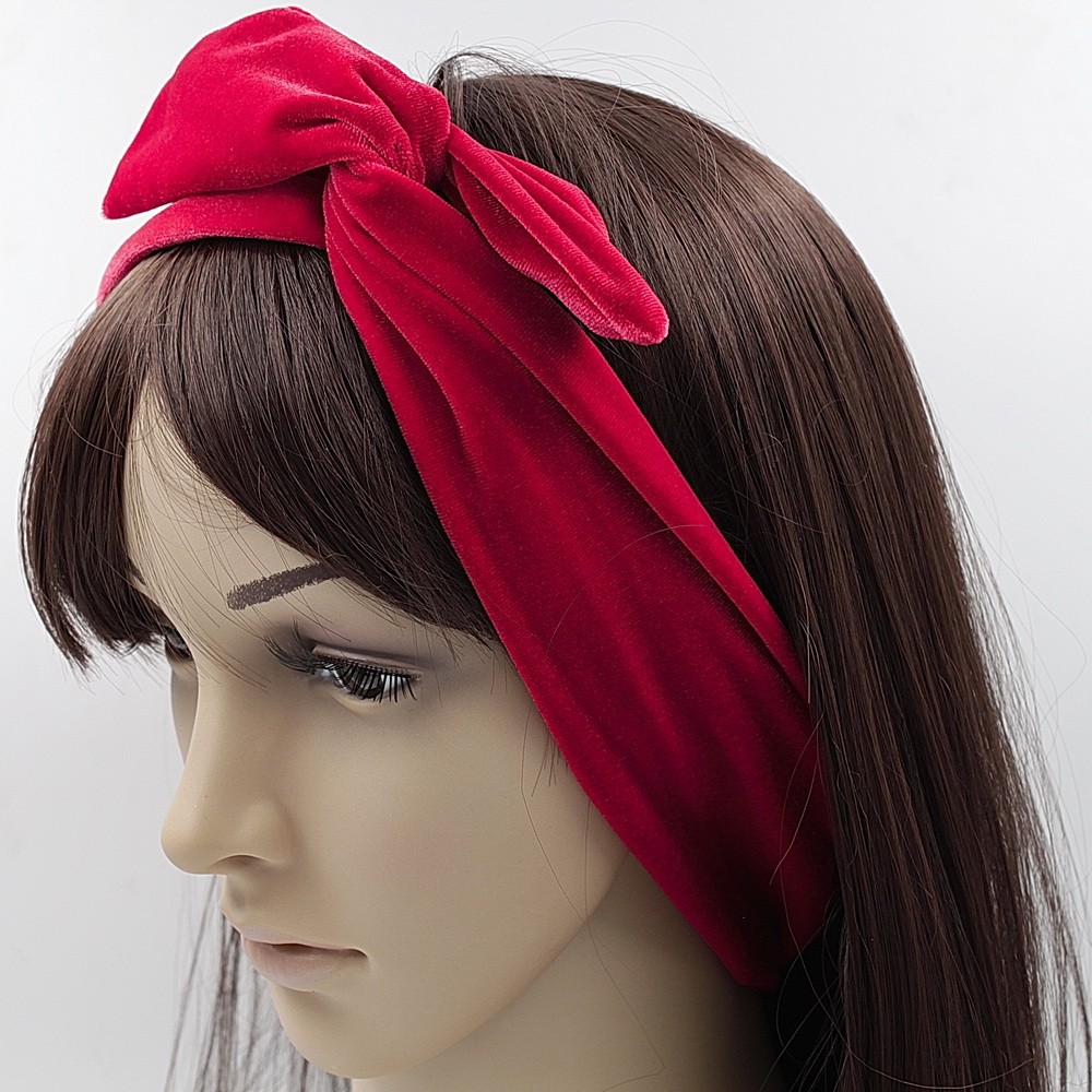  Bandeau  cheveux   nouer en velours avec fil de m tal 