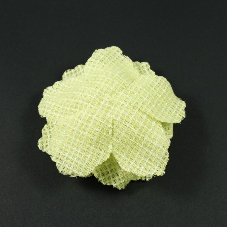 Grande fleur en tissu vert diamètre 10cm
