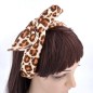 Bandeau cheveux à nouer avec fil de métal tissu imprimé léopard beige / marron Bandeau cheveux à nouer avec fil de métal tissu imprimé léopard beige / marron