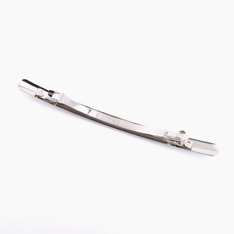 Barrette cheveux longue et fine en métal brossé argenté 10.5cmx0.7cm
