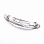 Barrette cheveux ovale incurvée en métal brossé 9.5cm argenté Barrette cheveux ovale incurvée en métal brossé 9.5cm argenté