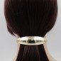 Barrette cheveux ovale incurvée en métal brossé 9.5cm argenté Barrette cheveux ovale incurvée en métal brossé 9.5cm argenté