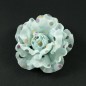 Fleur en tissu bleu motif petits pois multicolore diamètre 8cm