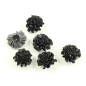 Lot de 6 petites fleurs en tissu satin et paillettes - gris