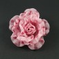Fleur en tissu rose motif petits pois rose diamètre 8cm