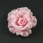 Fleur en tissu rose motif petits pois blanc diamètre 8cm